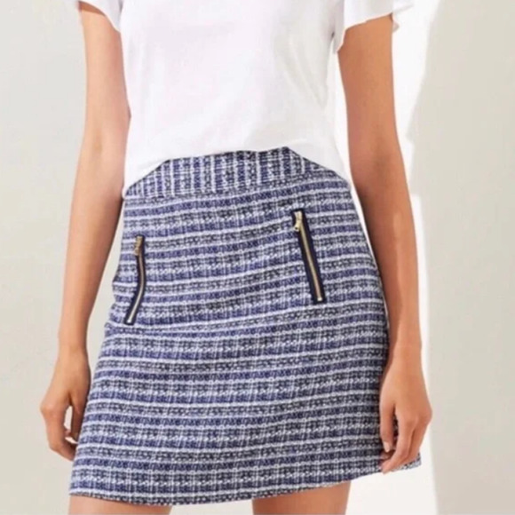 Loft Front Tweed Zip Pocket lined skirt size 6‎ - Picture 1 of 6